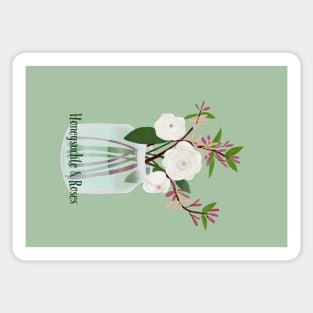 Honeysuckle and Roses portrait card Sticker